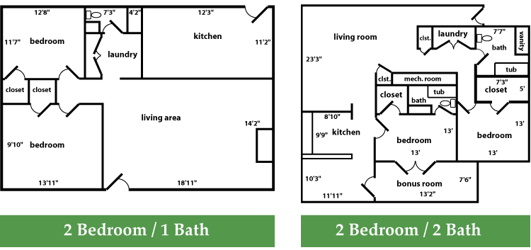 Floorplans for Rental units